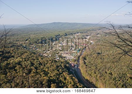 The view from the top of the village Guamka, Krasnodar Krai, Russia