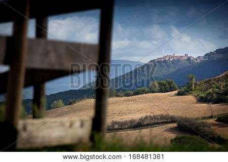La Sassa Pisa Tuscany Italy - Landscape processing and care of the vineyards of red and white wine