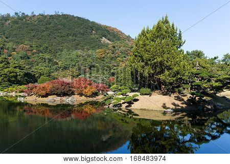 Ritsurin Garden in Autumn season