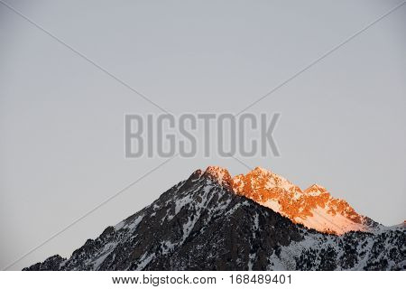 Snowy Peak in Tena Valley, Panticosa, Aragon, Huesca, Spain.