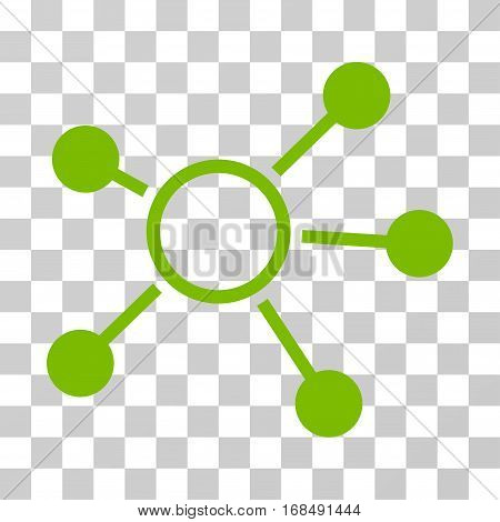 Connections icon. Vector illustration style is flat iconic symbol, eco green color, transparent background. Designed for web and software interfaces.