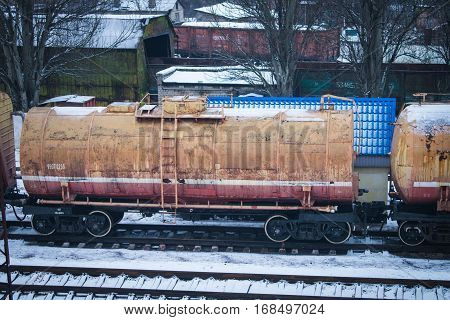 old tank on the siding train station