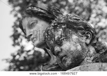 Old Statue On Grave In Lviv