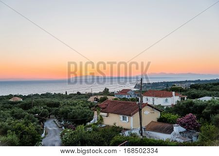 Amazing sunrise i Zakynthos Island taken fom the zante view