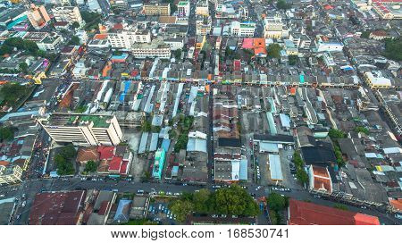 Aerial Photography During Sunset In The Middle Of Phuket City