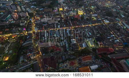Aerial Photography During Sunset In The Middle Of Phuket City