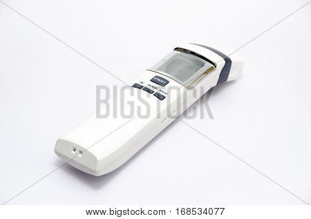 Digital infrared thermometer  instrument  medical on white