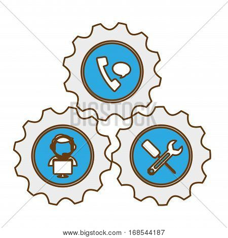 tecnical repair service emblem icon image, vector illustration