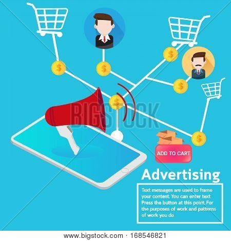 Vector design smartphone advertising marketing direction shopping online
