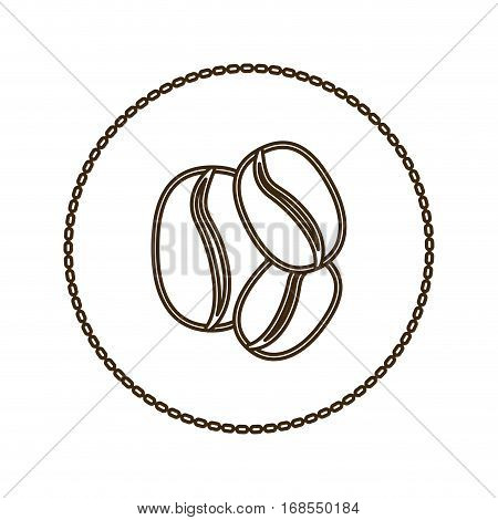 monochrome round contour with coffee beans vector illustration