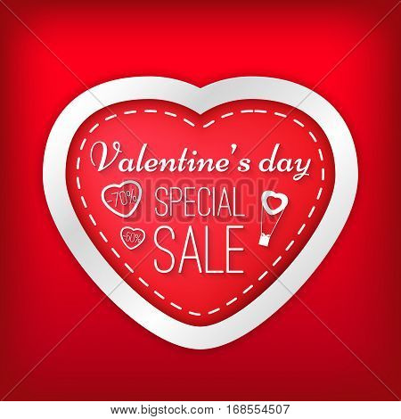 Valentine's Day Special Sale, Vector Illustration Festive Isolated