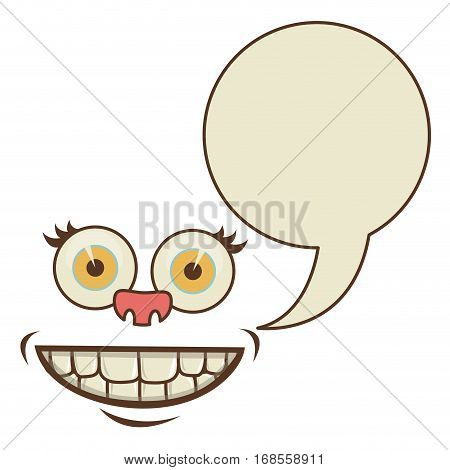 face cartoon gesture with dialogue callout box vector illustration