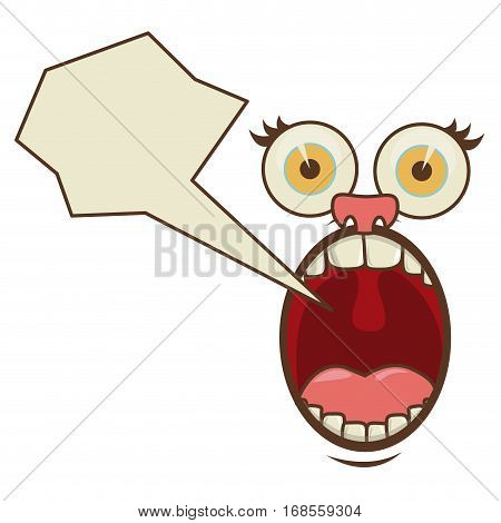 face cartoon gesture with dialog abstract box vector illustration