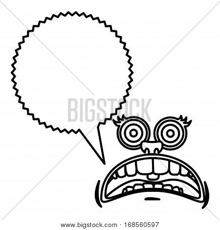 silhouette face cartoon gesture with dialogue scream callout vector illustration