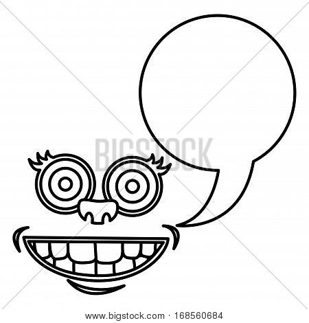 silhouette face cartoon gesture with dialogue callout box vector illustration