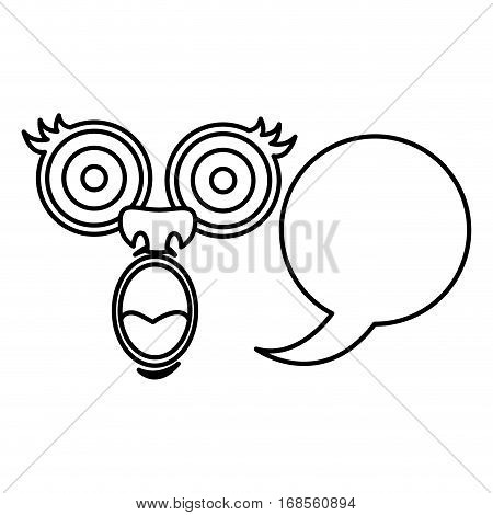 silhouette face cartoon gesture with dialog circular box vector illustration