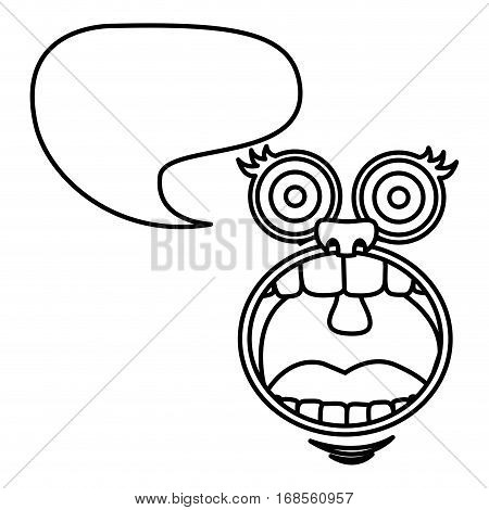 silhouette face cartoon gesture with dialog irregular box vector illustration
