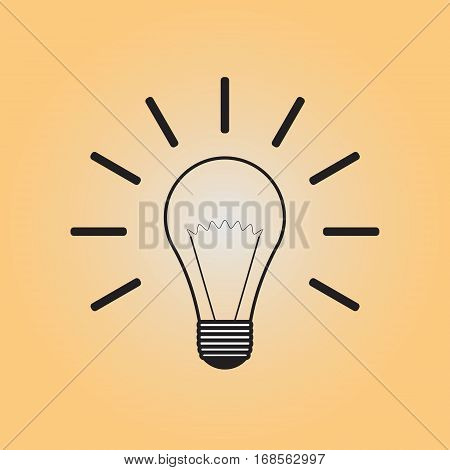 Lightbulb flat vector icon. Lightbulb isolated vector sign.