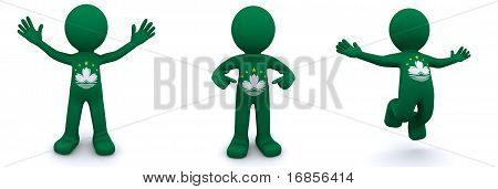 3D znak s vlajka Macaa