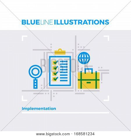 Implementation Blue Line Illustration.