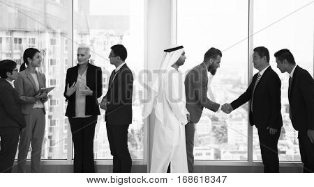 Business Partners Introductionary Handshake Bow