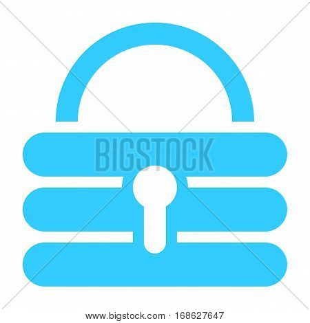Flat padlock icon lock sign password button. Quick and easy recolorable shape isolated from background. Vector illustration a graphic element for web internet design.
