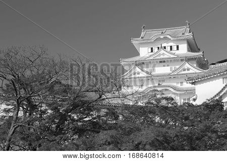 Black and White Heron Castle named Himeji Castle Japan landmark