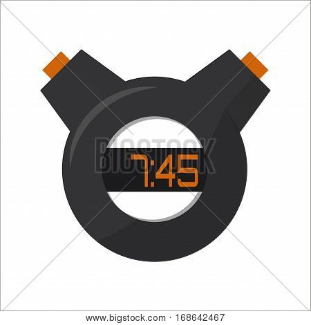 Stopwatch equipment vector illustration. Chronometer interval graphic circle with button. Sport measurement start competition deadline instrument.
