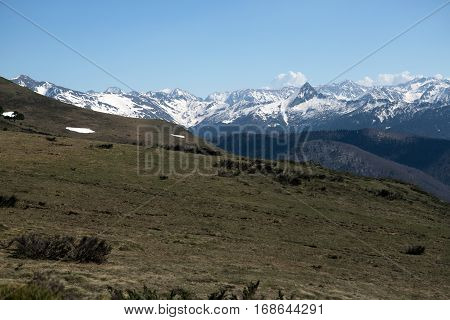 Mountains of French Pyrenees between Ascou and Camurac