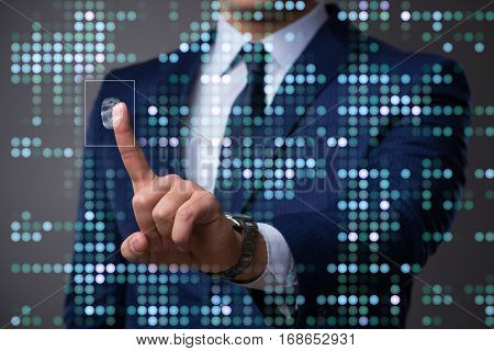 Biometric identification concept with fingerprints