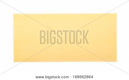 Dried lasagna pasta sheet isolated over the white background