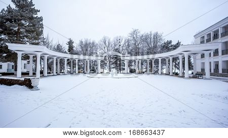 Living-room Complex On Lake Bazaleti In Winter Time, Dusheti, Georgia