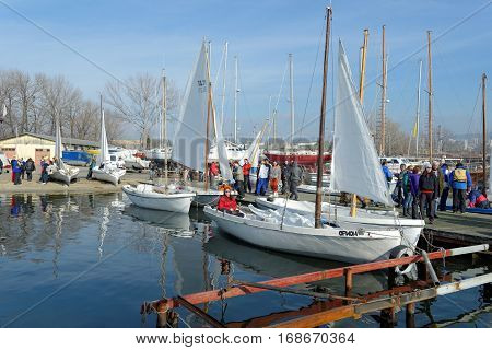 VARNA, BULGARIA - MARCH 03, 2014: The national sailing boat race 