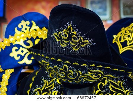 The old Kazakh national headdress with a traditional pattern