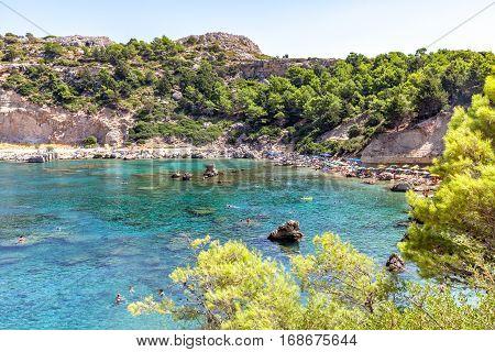 Area of Anthony Quinn Bay. Rhodos, Greece