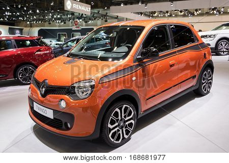 BRUSSELS - JAN 19 2017: Renault Twingo car on display at the Brussels Motor Show.