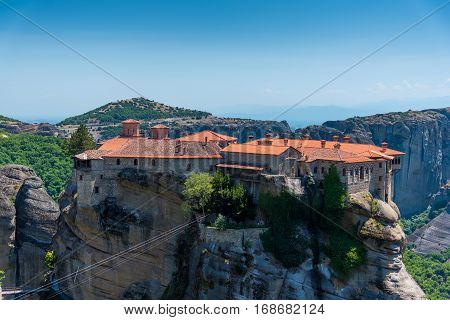 Amazing orthodox Varlaam monastery in Meteora Greece
