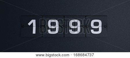 3d rendering flip board year 1999 background