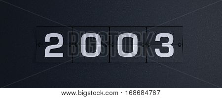 3d rendering flip board year 2003 background