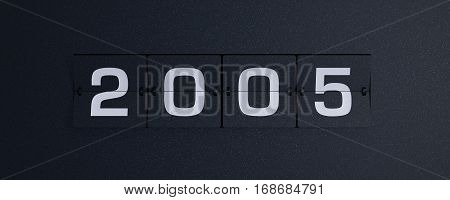 3d rendering flip board year 2005 background