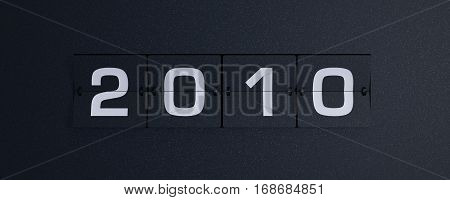 3d rendering flip board year 2010 background