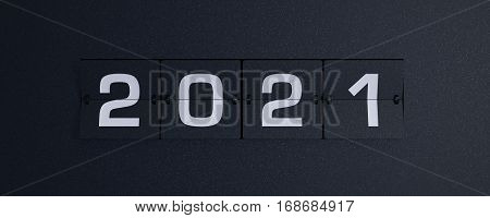 3d rendering flip board year 2021 background