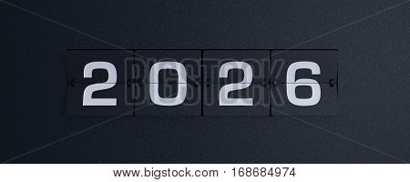 3d rendering flip board year 2026 background