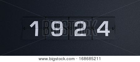 3d rendering flip board year 1924 background
