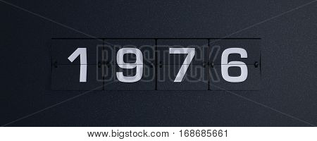 3d rendering flip board year 1976 background