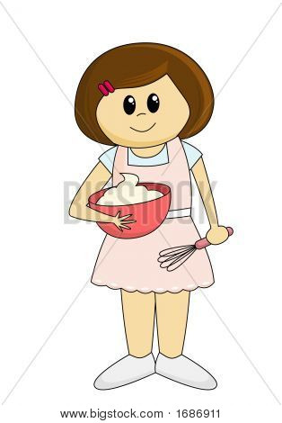 Kreskówka Baker dziewczyna
