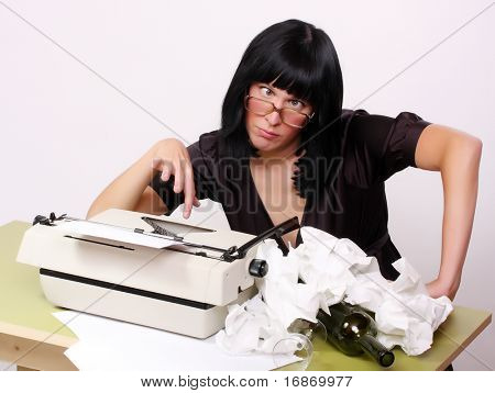 น่าเกลียด ง่อยสาวใน office - ภาพแนวคิด