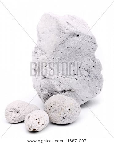 Vulkanischer Bimsstein over white background