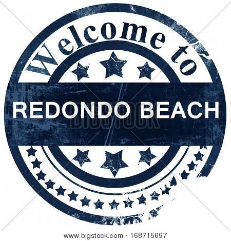 redondo beach stamp on white background