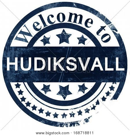 Hudiksvall stamp on white background
